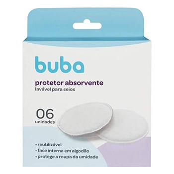 Buba Kit Protetores Absorventes P/Seios Lavaveis Buba Branco