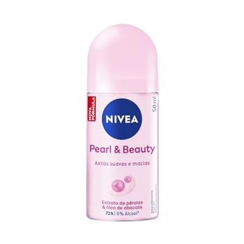 NIVEA Desodorante Antitranspirante Roll-on Pearl & Beauty 50ml, Proteção 72h, Previne Irritações, Contra Suor e Odores, Axilas Suaves