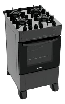 Fogão 4 Bocas Atlas Mônaco Top Glass com Mesa de Vidro e Acendimento Automático Preto Bivolt