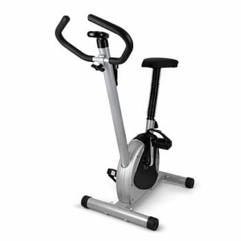 Bike Ergométrica Bicicleta Vertical Academia Com Painel Digital Prateado Premium