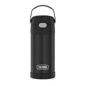 Garrafa infantil THERMOS FunTAINER de aço inoxidável com canudo, 350 ml, Preto