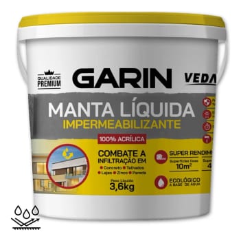 Manta Líquida Garin Cinza Impermeabilizante 3,6kg Para Lajes Telhas e Paredes