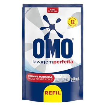 OMO Sabão Líquido Refil Omo Lavagem Perfeita Refil 900Ml