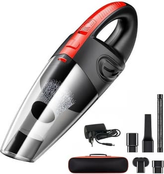 Aspirador de Pó Portátil Sem Fio, 120W Alta Potência com Sucção Poderosa, Uso Seco/Úmido, Recarregável, para Carros e Casa, Filtro Lavável, Inclui 7