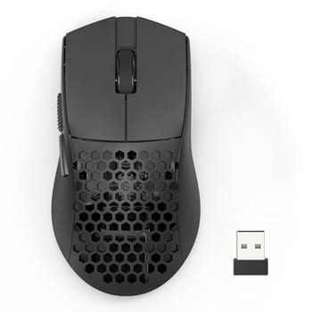Mouse Gamer Redragon Astrolabe Lite Preto PAW3313 10000 DPI Sem Fio Tri-Mode USB 2.4GHz Bluetooth, USB Tipo-C Estrutura Perfurada Honeycomb 49g Cabo
