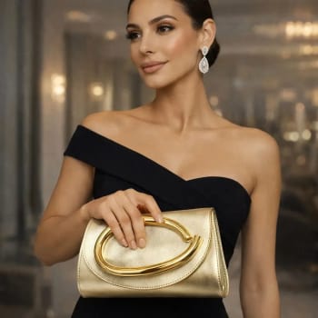 Bolsa Clutch Feminina Dourada Luxo Para Festa Casamento