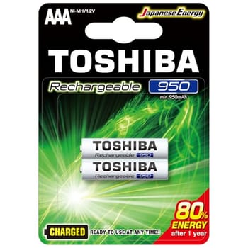 Pilha Recarregável AAA 1,2V 950mAh TNH3GAE TOSHIBA (Cartela com 2 unid.)