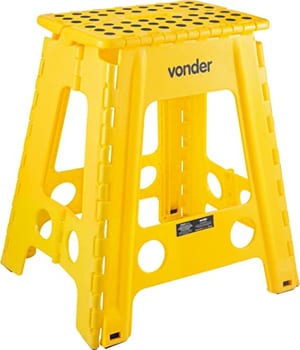 Vonder, Banqueta Plástica Dobrável, Amarela, Altura 450 Mm