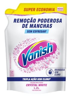Vanish Tira Manchas Líquido Crystal White para Roupas Brancas 1,2L