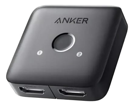 Switch HDMI E Splitter Anker 2 Entradas 1 Saída 4K@60hz HDR Dolby Atmos Comutador Para PS5 Xbox PC Notebook TV Projetor Monitor Ultra HD Botão Seleção
