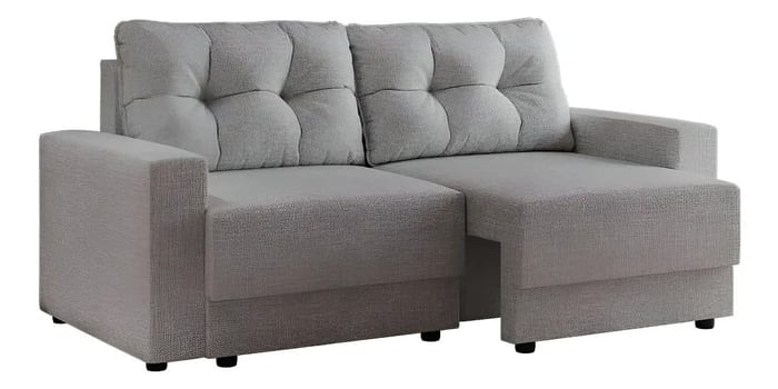 Sofá 3 Lugares Retrátil Lubeck Linho Cinza
