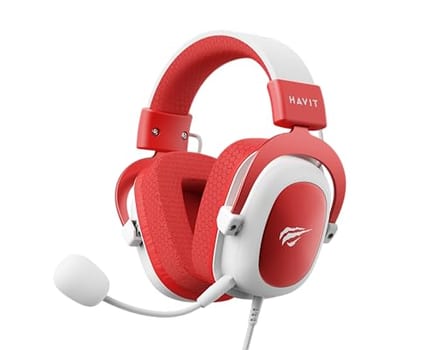 Havit Headphone Fone de Ouvido H2002d Red, Gamer, com Microfone, Falante 53mm, Plug 3, 5mm: compatível com XBOX ONE e PS4, HV-H2002d Cor Vermelho e