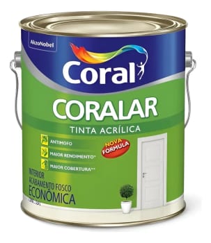 Tinta Acrílica Coral Fosca Anti Mofo 3,6l Base Água