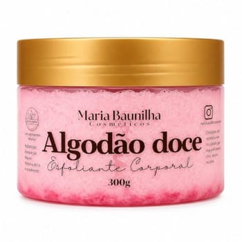 Esfoliante Corporal Algodão Doce 300g - Hidratação, Perfume Doce e Pele Macia | Maria Baunilha Cosméticos (Algodão doce)