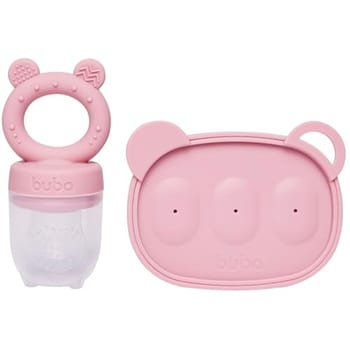 Buba, Kit Porta-Frutinhas E Forminha Em Silicone Rosa