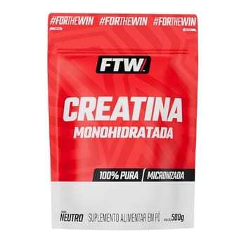Creatina Pura 500G Refil Monohidratada FTW - Sem sabor Explosão de Energia, Força e Resistência - Absorção Rápida para Ganho de Massa e Performance
