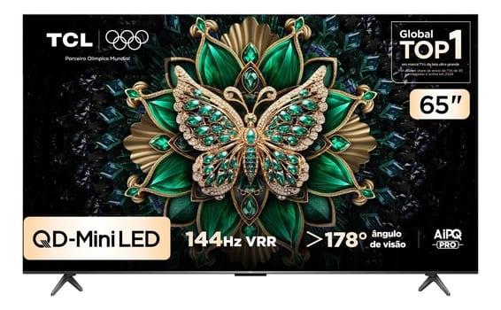 Smart TV TCL 65 Polegadas QLED Mini LED 4K C6K WiFi Bluetooth Google TV 4 HDMI 144Hz HDR10+ 65C6K