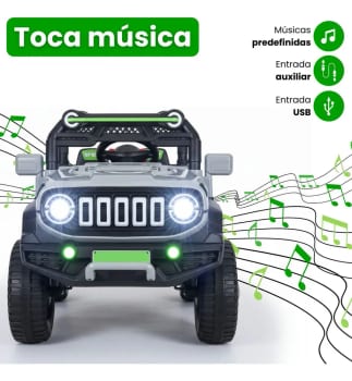 Carrinho Elétrico Infantil Mini Carro Brinquedo Passeio Cinza