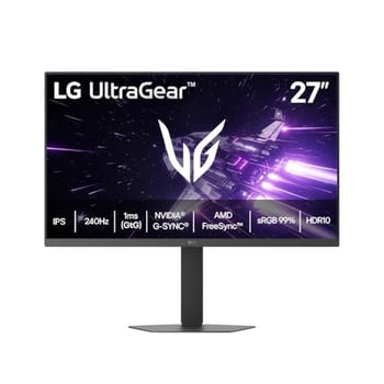 LG UltraGear Monitor Gamer 27" IPS 240Hz 1ms (GtG) Full HD (1920x1080) sRGB 99% HDMI 2.0 NVIDIA G-SYNC AMD FreeSync Premium, Preto - 27G440A