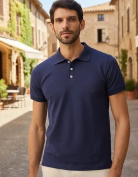 Camisa Polo Básica Masculina De Algodão Pima Opus