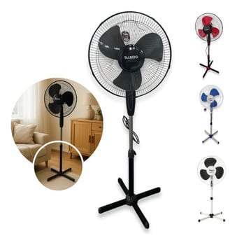 Ventilador De Coluna 40cm 3 Pás De Plástico Forte Pedestal