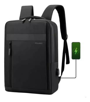 Mochila Bolsa Para Notebook 15.6 Executiva Modelo Premium Saída Usb Polares Cor Preto