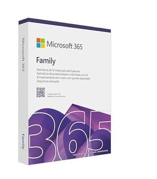Microsoft 365 Family com Copilot + até 6TB de Armazenamento OneDrive (1TB por pessoa), 6 usuários - Word, Excel, PowerPoint, Outlook
