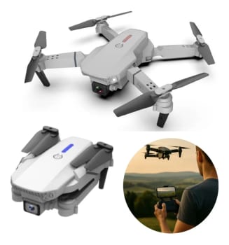 Drone Mini Pro 2 Baterias Com Câmera E Aplicativo Para Acompanhamento Em Tempo Real Completo Com Assistente De Pouso E Sensores + Peças De Reposiçao E