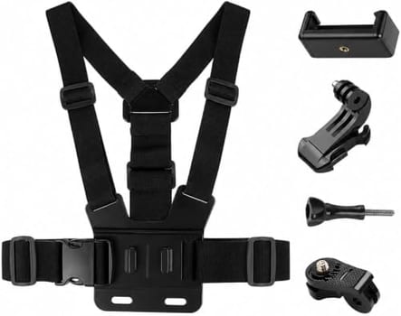 Suporte de Peito Peitoral Ajustável 360° Para Celular e Câmera GoPro, Colete para Criação de Conteúdo, Vídeo e Filmagem Esportiva, Moto, Bike e