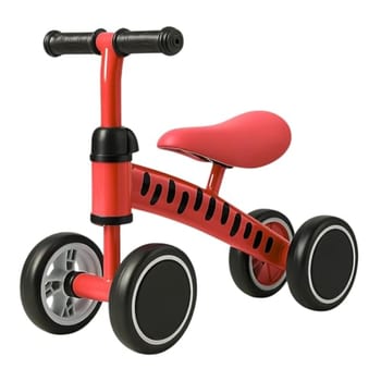 Brinqkids Bicicleta de Equilibrio Andador Infantil sem Pedal para Crianças (Vermelho)