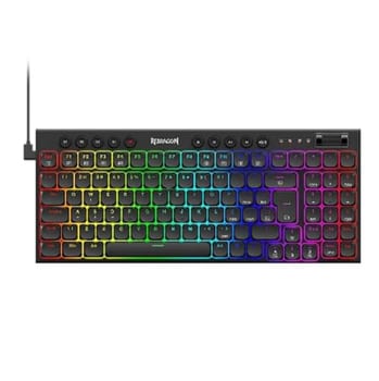 TECLADO MECANICO GAMER REDRAGON SION RGB PRETO SWITCH MARROM