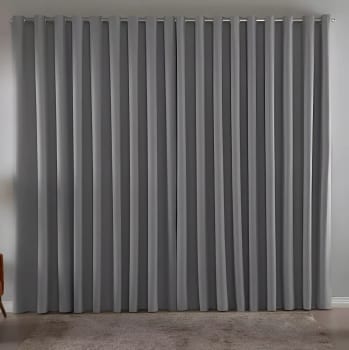 Cortina Blackout Em Tecido 3,00x2,80 Corta Luz Cor Cinza