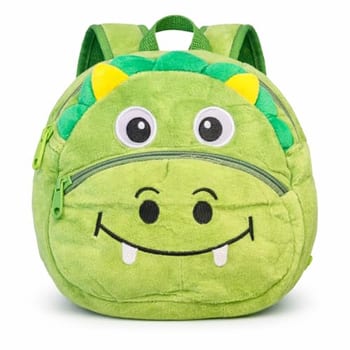 Mini Mochila Infantil de Bichinhos em Poliéster Tipo Pelúcia 2 Bolsos, Alça Regulável, Leve e Resistente para Escola, Passeio e Dia a Dia Estampa de