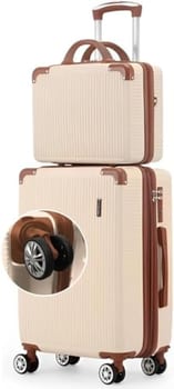 Mala de Bordo 10kg com Frasqueira Bagagem de Mão Expansivel Aprovada ANAC com 4 Rodas duplas 360° Cadeado AntiFurto TSA Mala de Viagem Alça Lateral