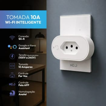 Tomada Inteligente Wi-fi 2.4 GHz 20A 110v/220v Bivolt Branco Cod: 290600017 Neo Avant