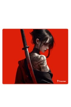 Mouse Pad Gamer APEX CONTROL SOFT Profissional 49x42 Preto Branco Ergonômico Costura Baixa Titorion (GIRL)