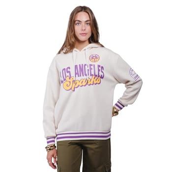 Ultra Game Moletom com capuz feminino padrão WNBA Official Super Soft Kaleido, branco