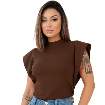 Blusa Feminina Social Manga Morcego Muscle Tee Luxo