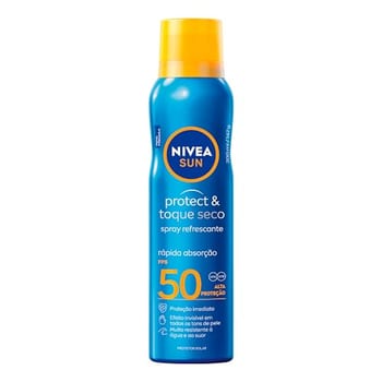NIVEA SUN Protetor Solar Spray Protect & Toque Seco FPS 50 200ml, Alta Proteção UVA/UVB, Efeito Invisível, Rápida Absorção, Ação Refrescante