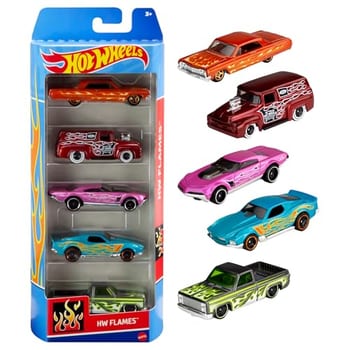 Pacote 5 Carros Sortidos, Hot Wheels, Mattel, Multicor - não é possível escolher as cores