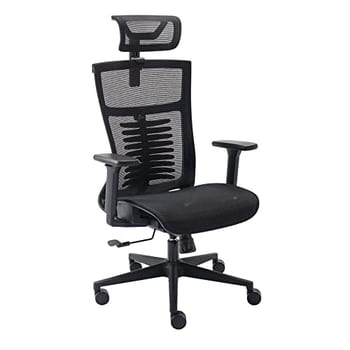 Elements Cadeira de Escritorio Ergonômica Vertta Pro com Apoio Lombar e Cabeça Respirável, Preta