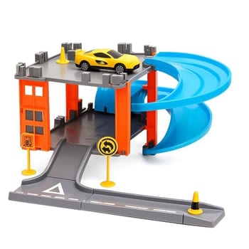 Radical Racing Pista de Carros com Rampa Radical, Circuito Infantil com Curvas e Obstáculos, Brinquedo Educativo para Crianças com Carro Incluso