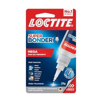 Loctite Super Bonder Mega, Adesivo Instantâneo, Transparente, 1x20g