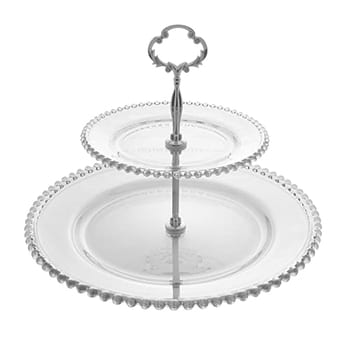 WOLFF - Prato Duplo para Doces de Cristal 32cm x 25cm - Linha Pearl