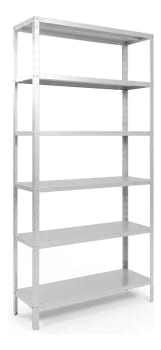 Estante Armário Prateleira de Aço 6 Bandeja Organizador Galvanizado Suporta 150kg 190cm X 90cm X 28cm