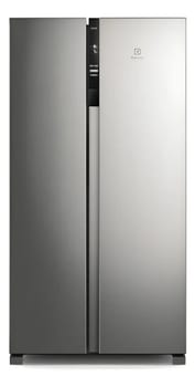 Geladeira Electrolux IS4S Frost Free Inverter 435L Side by Side cor Inox Look