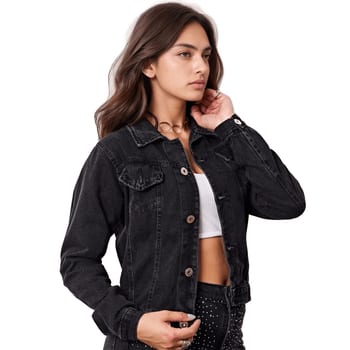 Jaqueta Jeans Feminina Curta Desfiada Destroyed Moda Botões