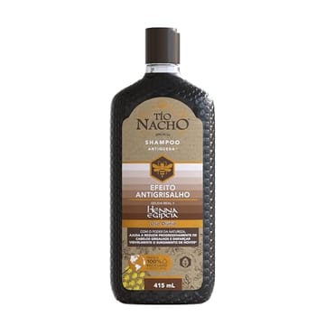 Tio Nacho Shampoo Antiqueda Hidratante Com Henna Egipcia E Geleia Real Para Cabelos Grisalhos, Fortalecimento E Nutrição Profunda Dos Fios 415 Ml