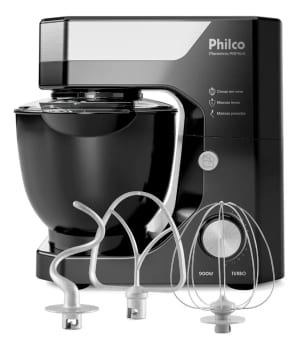 Batedeira Planetária Philco 900W 5L Preta 12 Velocidades Turbo PBP90A