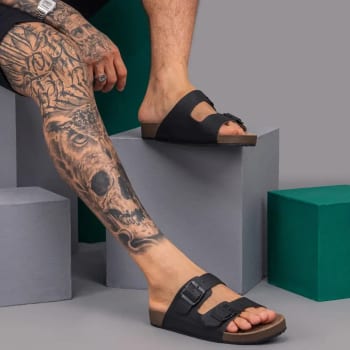 Sandalia Masculina Birken Chinelo Em Couro Legitimo Nathos
